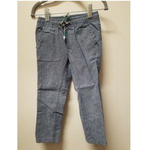 Cat & Jack Boy's Elastic Drawstring Waist Chambray Blue Straight 2T EUC